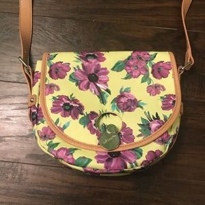 Yellow and purple flower purse